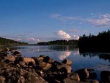 Karelien, Russland, Russisch-Karelien: Ladoga-See & Weißes Meer - See in der Abenddämmerung